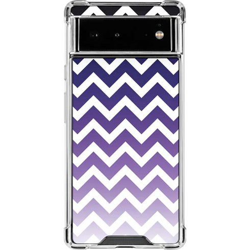 Chevron Purple Ombre Google Pixel 6 Clear Case